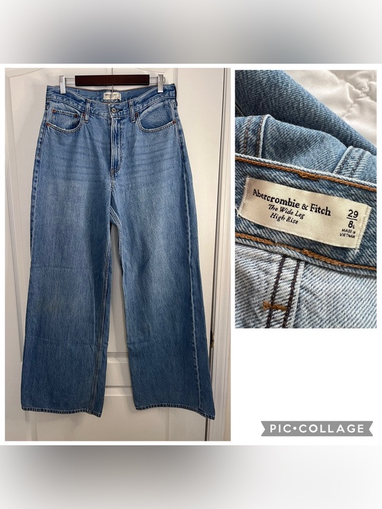 Abercrombie & Fitch Denim - Abercrombie & Fitch Light Blue the Wide-Leg High-Rise Jeans size 29/8L